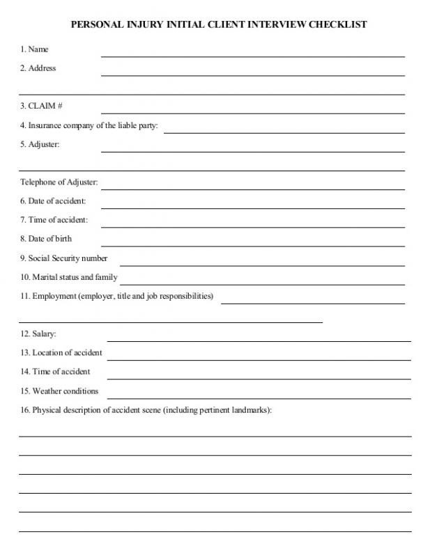 Client Intake Form Template