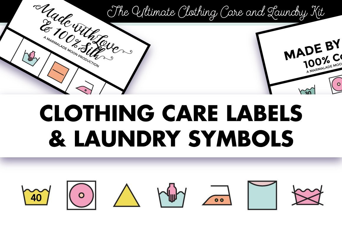 Clothing Labels and Laundry Symbols Icons Creative Market