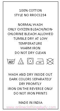 Garment Wash Care Symbols