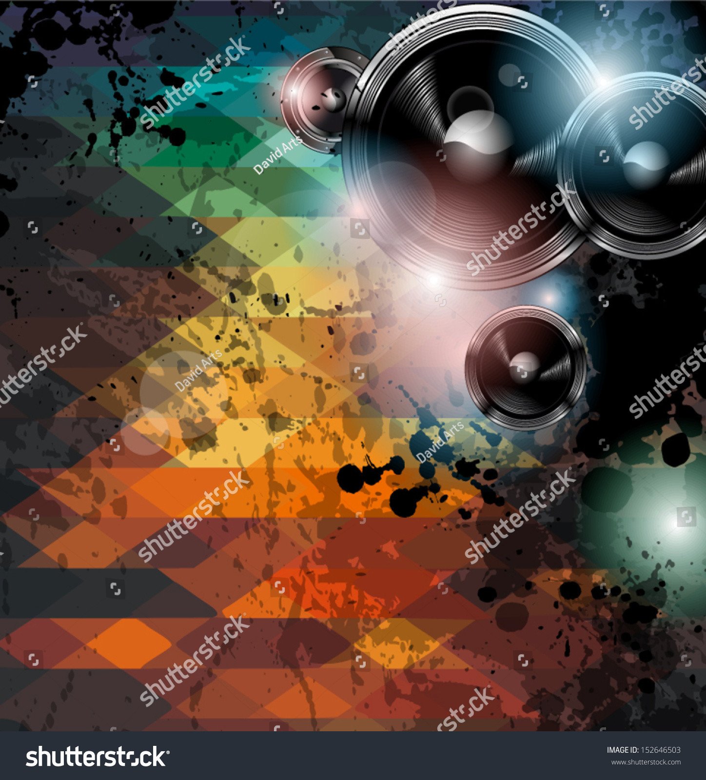 Disco Club Flyer Template Abstract Background Stock Vector