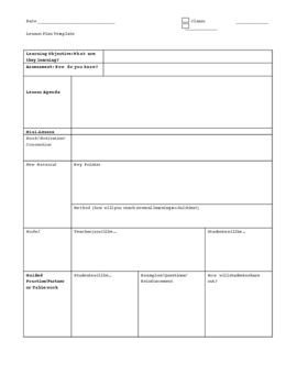 Differentiated Lesson Plan Template perfect for Co