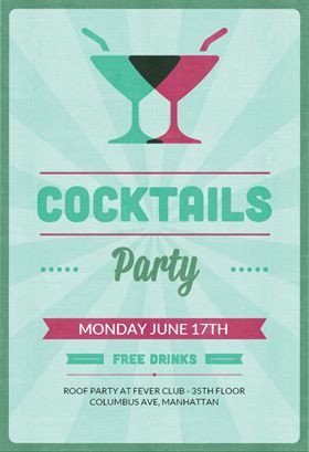 Cocktail parties Free printable invitations and