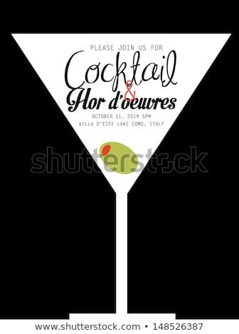 cocktail party invitation template vector illustration