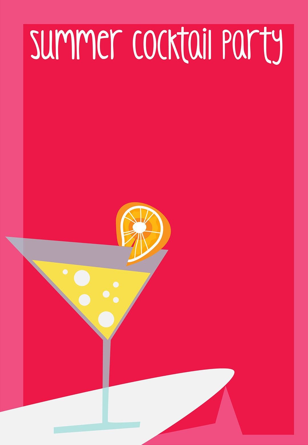 Summer Cocktail Party Invitation Free Printable
