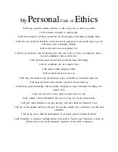 Sample of pany code of ethics and evaluation
