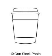 Ceramic cup outline vector Vector illustration of blank