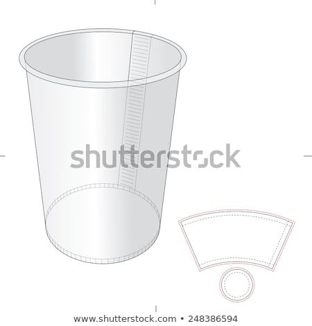 Paper Cup With Die Cut Template Stock Vector Illustration