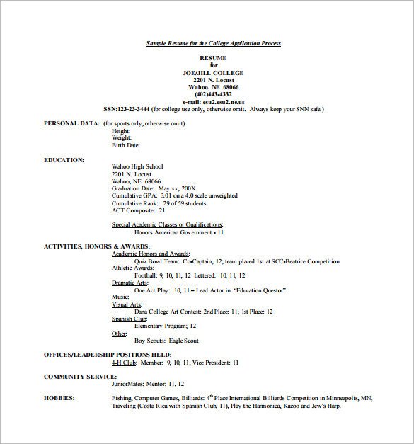 12 College Resume Templates PDF DOC