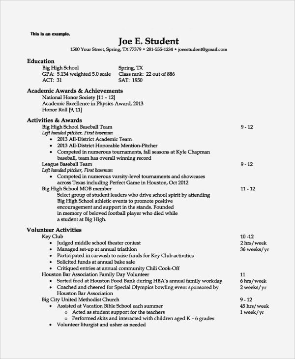 8 College Resume Examples Templates