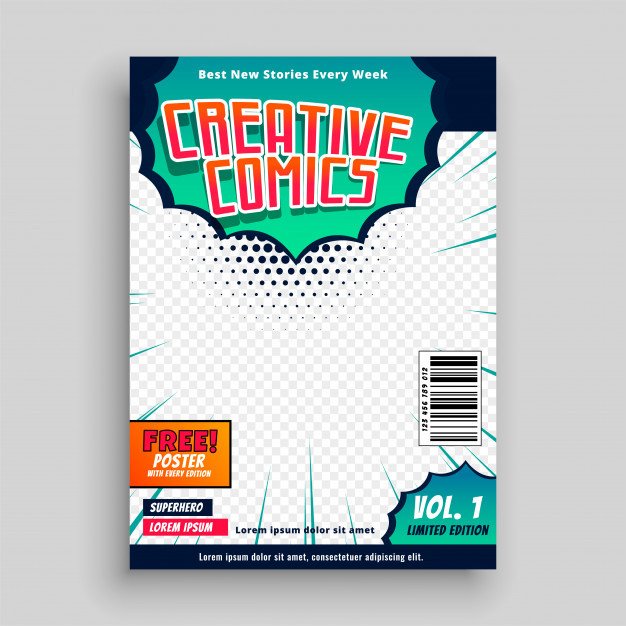 ic book cover template design Vector
