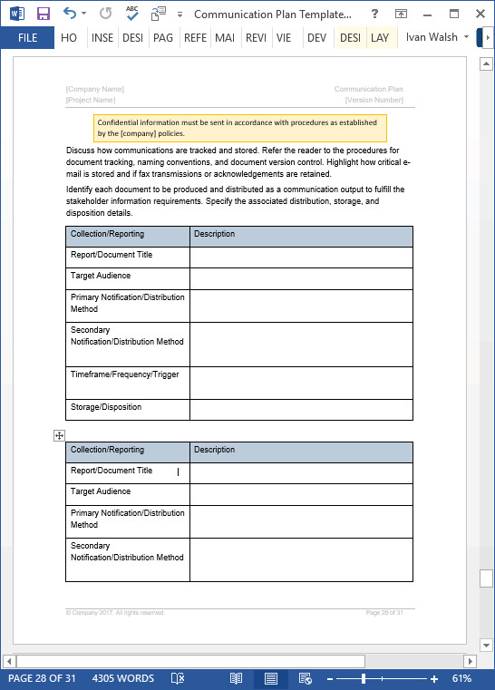 munication Plan Templates – Download MS Word and Excel