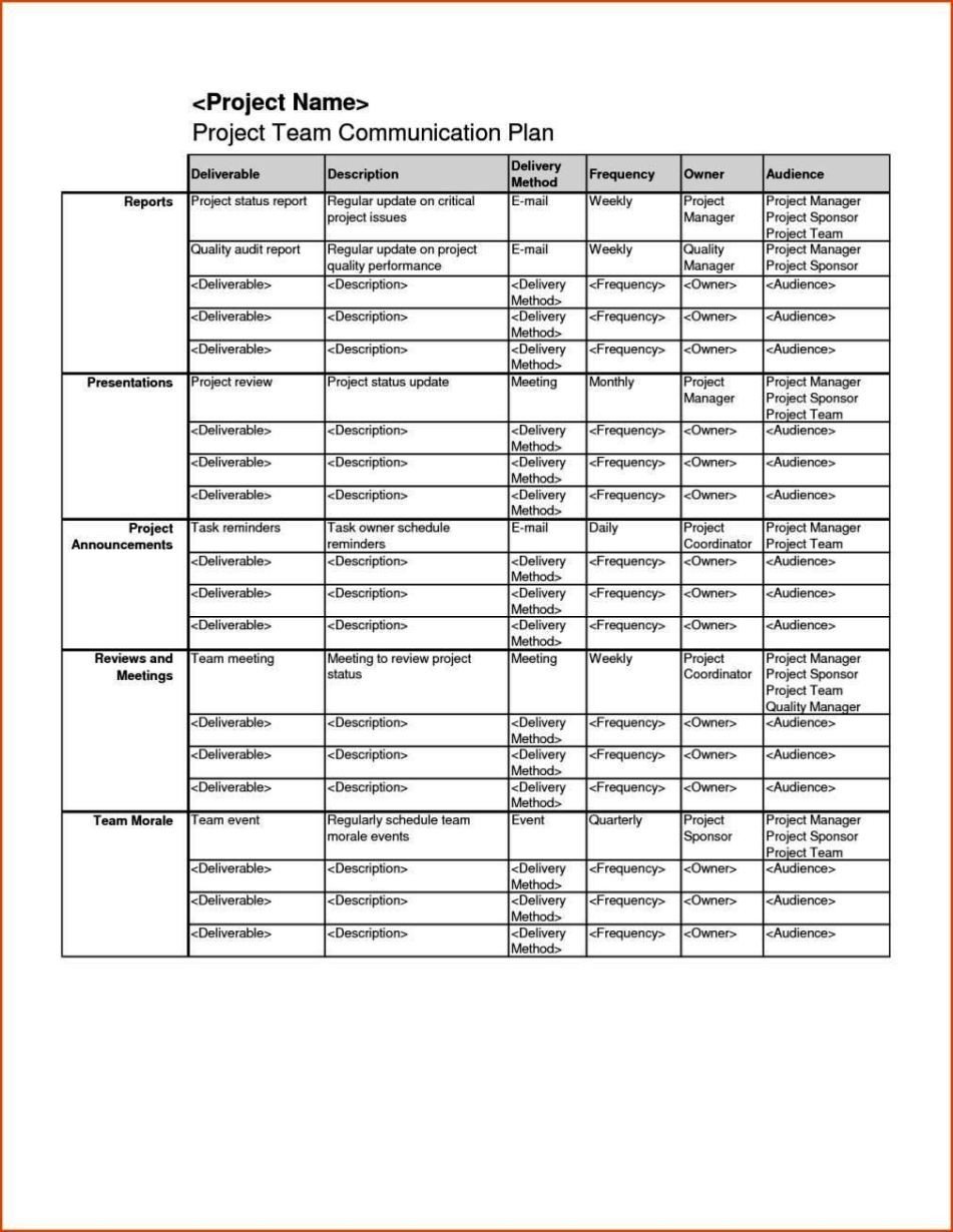 munications Plan Template Excel SampleTemplatess