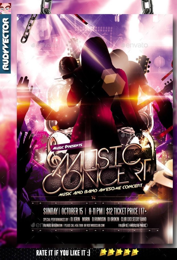 24 Band Flyer Templates Apple Pages Ms Word Publisher