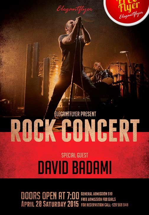 Download the free Rock Concert Free Flyer Template for