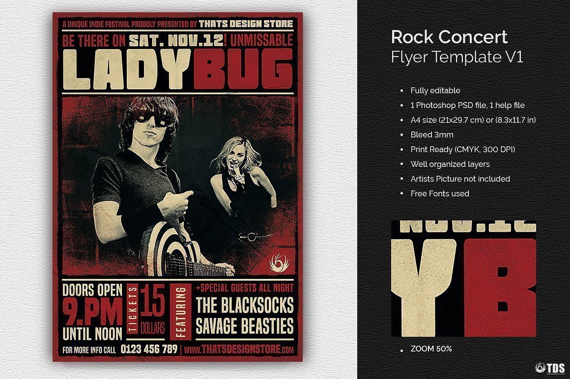 Rock Concert flyer Template