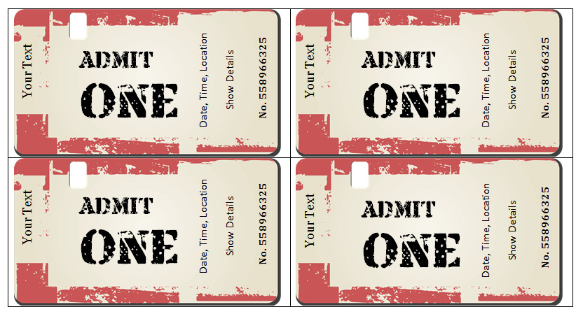 6 Ticket Templates for Word to Design your Own Free Tickets