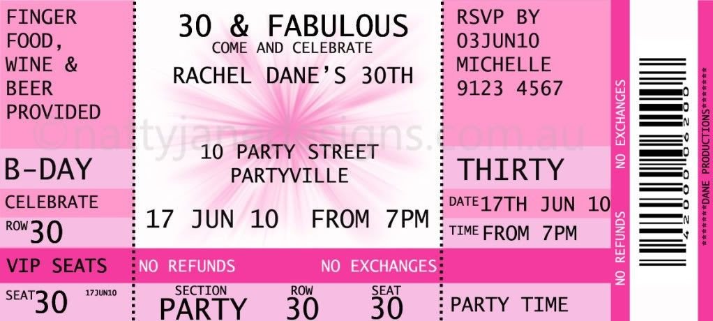 Concert Ticket Invitations Template Free