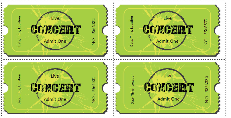6 Ticket Templates for Word to Design your Own Free Tickets