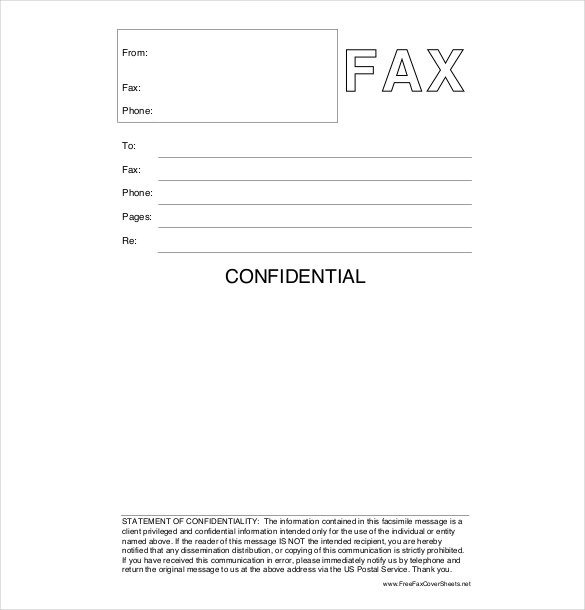 12 Confidential Cover Sheet Templates – Free Sample