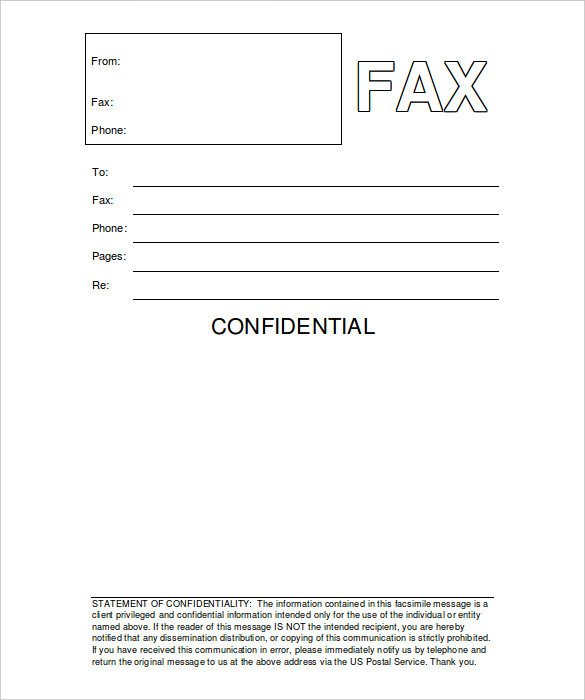 12 Free Fax Cover Sheet Templates – Free Sample Example