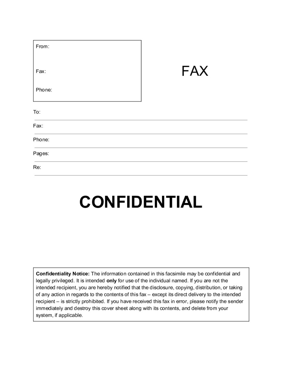 2019 Fax Cover Sheet Template Fillable Printable PDF