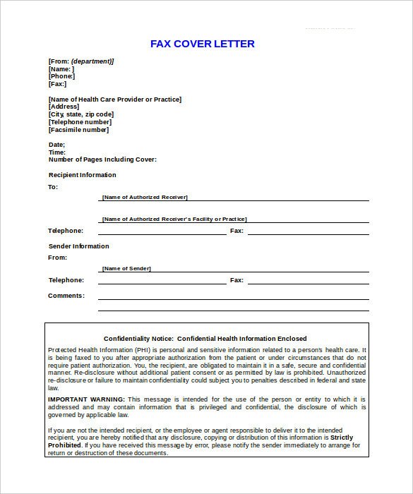 9 Confidential Fax Cover Sheet Templates DOC PDF