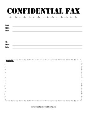 Barbed Wire Confidential Fax Fax Cover Sheet at