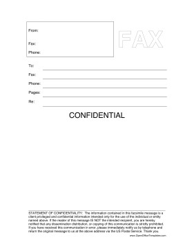 Confidential Fax Cover Sheet Open fice template