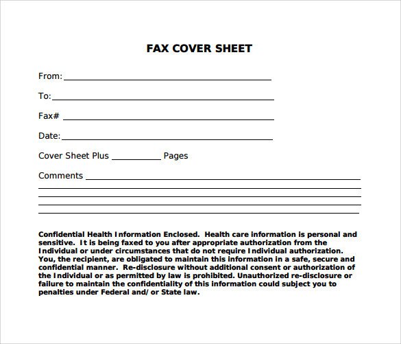 Sample Standard Fax Cover Sheet – 11 Documents in Word PDF
