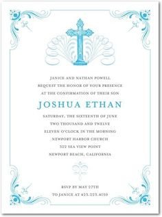Confirmation Invitations and Turquoise on Pinterest