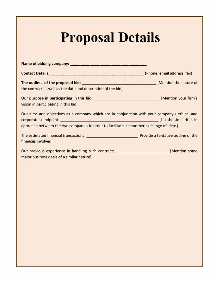 31 Construction Proposal Template & Construction Bid Forms