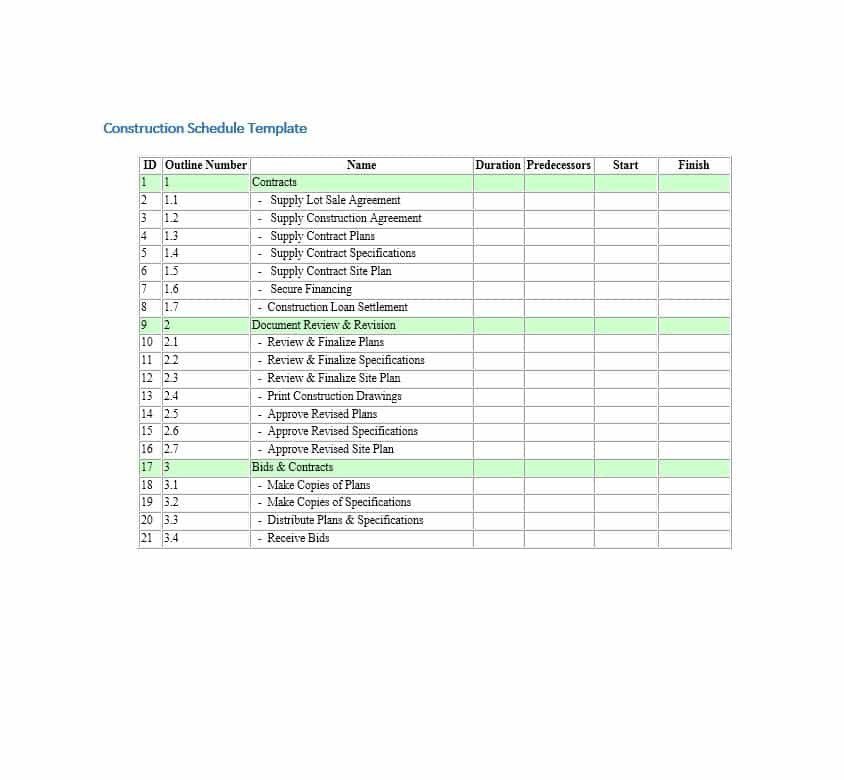 21 Construction Schedule Templates in Word & Excel