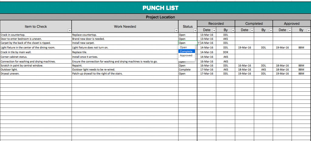 Punch List Forms – emmamcintyrephotography
