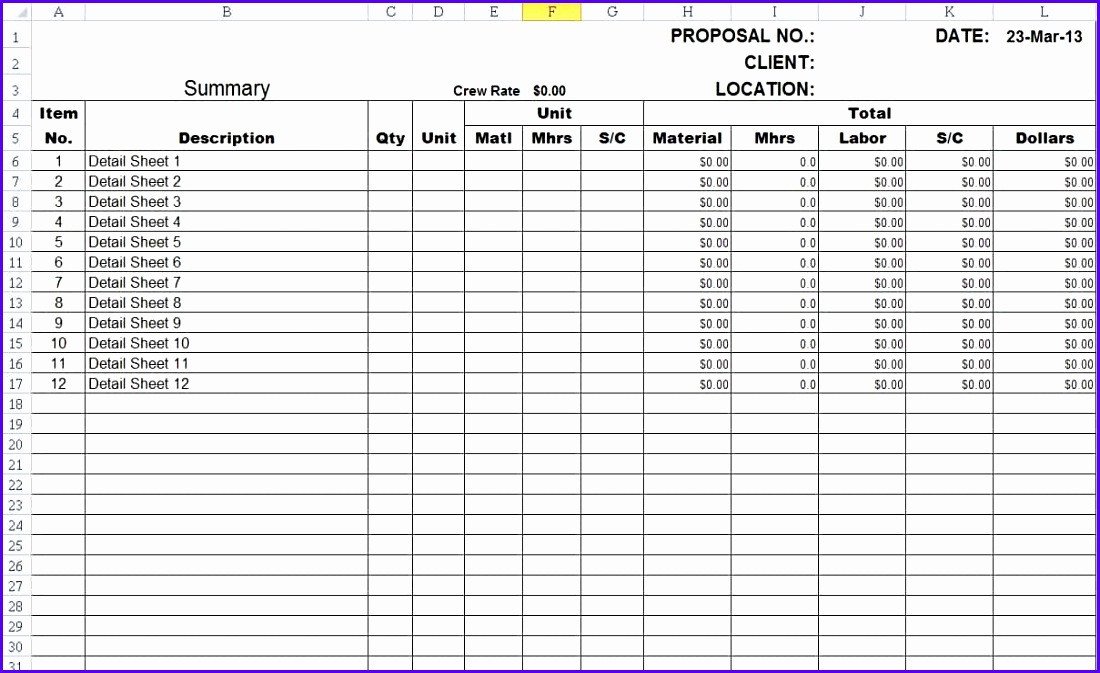 7 Free Excel Construction Schedule Template