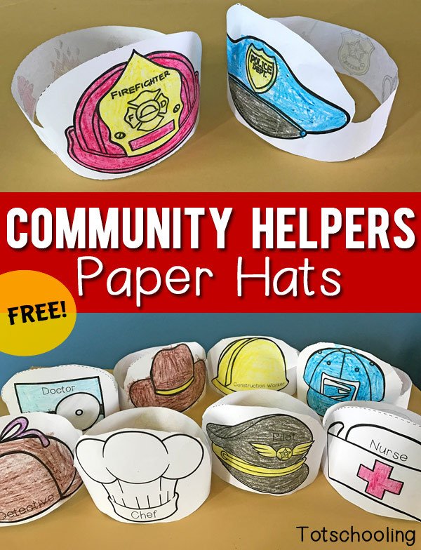 munity Helpers Printable Paper Hats