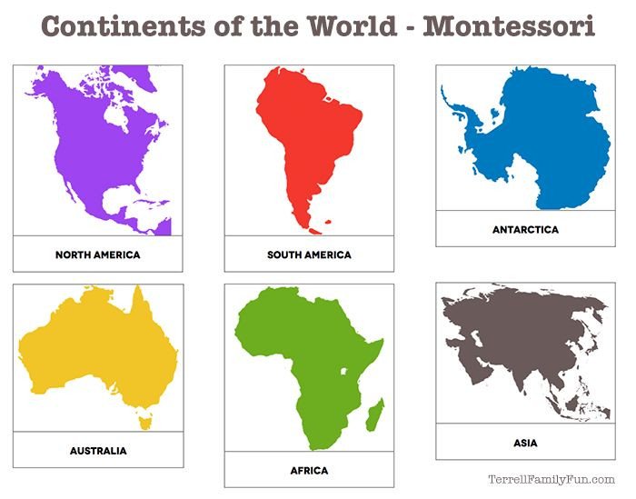 Continents of the World Montessori Printable