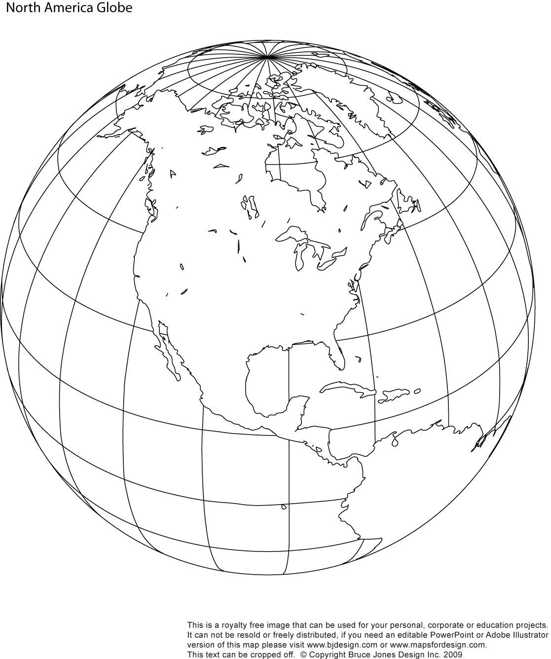 North America printable globe perfect for a school or