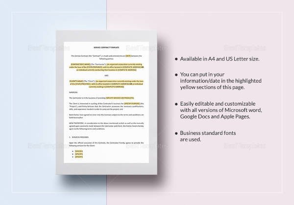 Simple Contract Template 21 Download Free Documents in