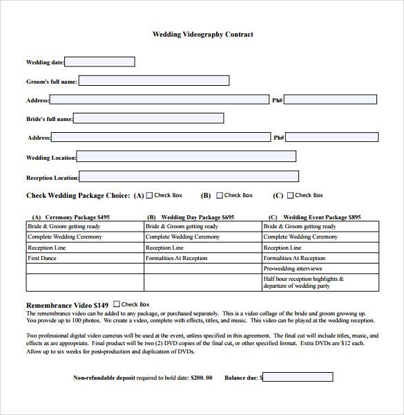 videography contract template free