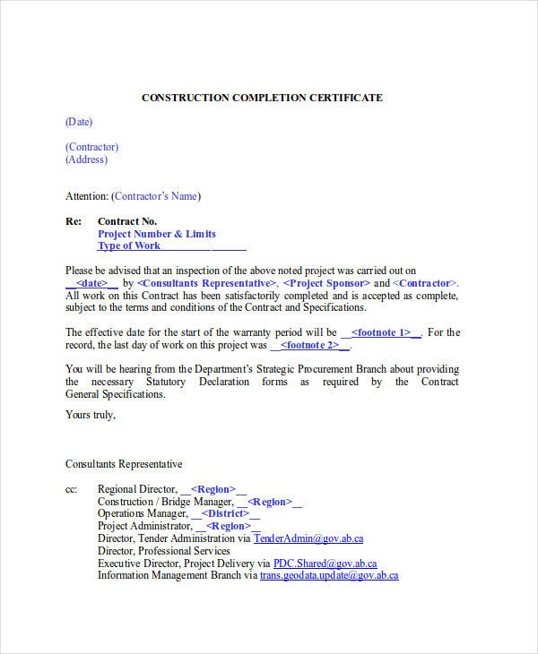 27 pletion Certificate Examples PSD PDF Word