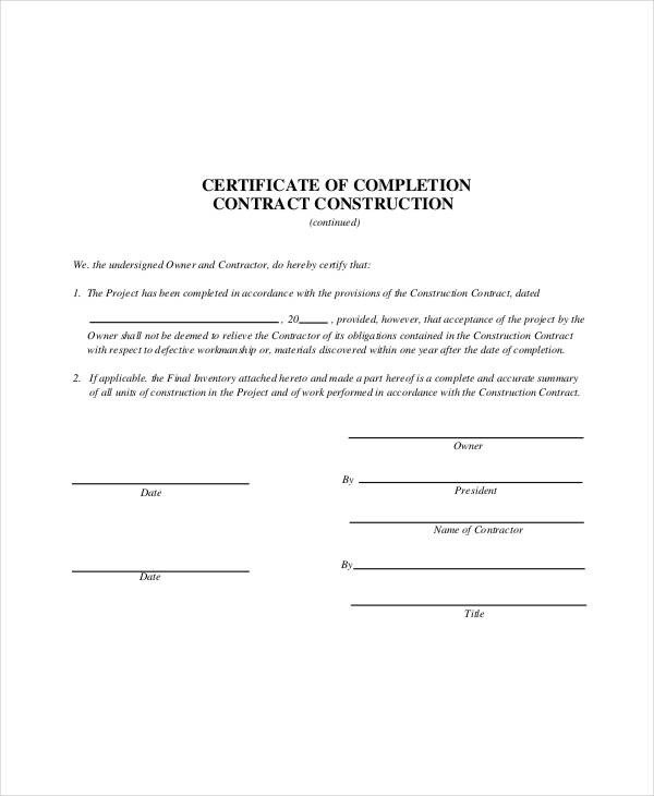 Construction Contract Template 14 Word PDF Apple