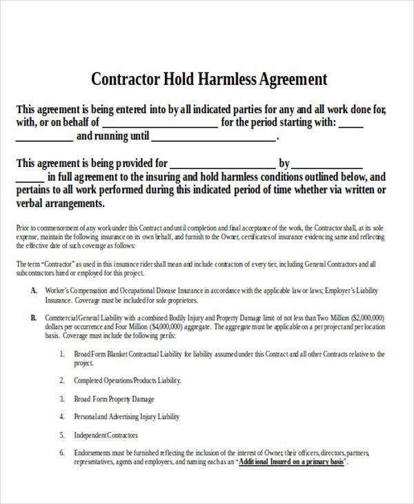 10 Contractor Agreement Samples Examples Templates