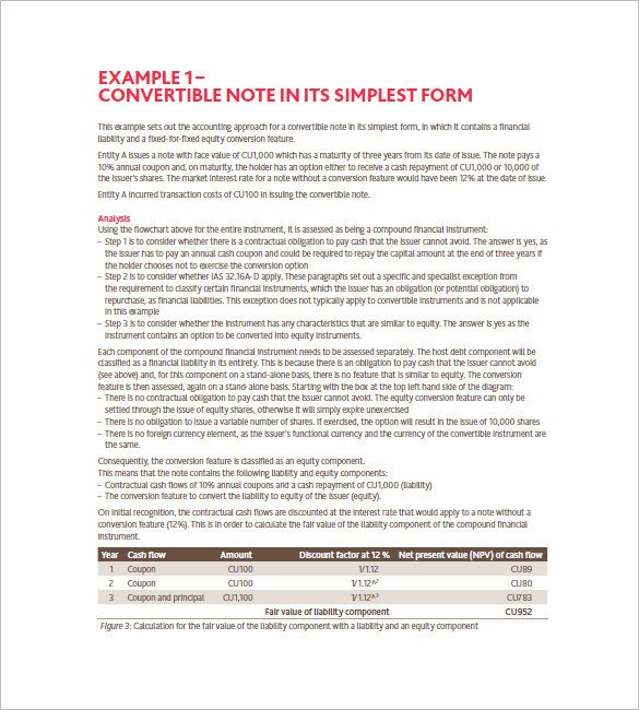 8 Convertible Promissory Note – Free Sample Example