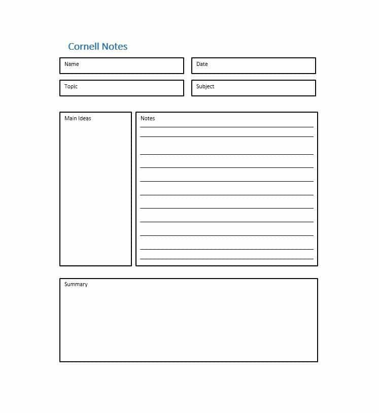 36 Cornell Notes Templates & Examples [Word PDF]