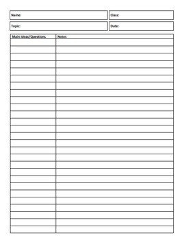 FREE Cornell Notes Template by All Things Algebra