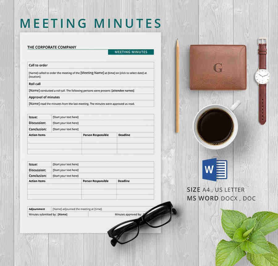 19 Meeting Minutes Template Free Samples Examples