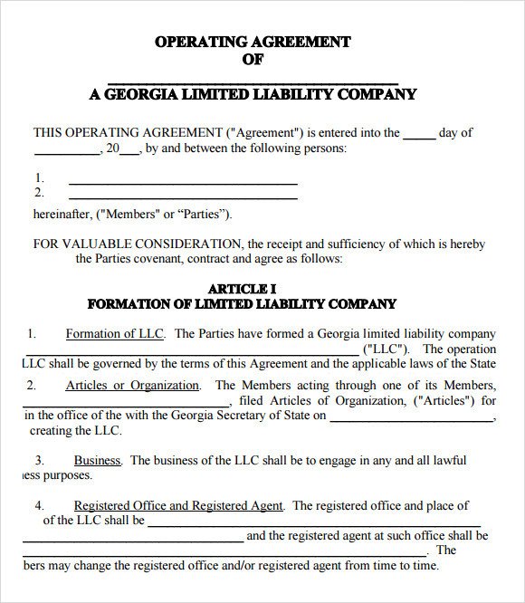LLC Operating Agreement 11 Download Free Documents in