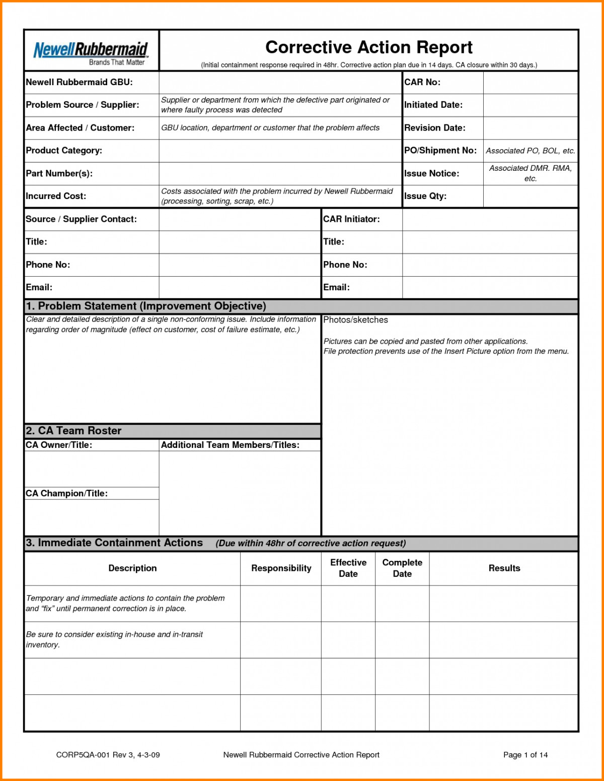 Corrective Action Report Template 5 – guatemalago