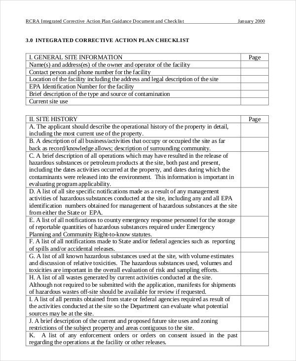 Corrective Action Plan Template 16 Free Sample Example