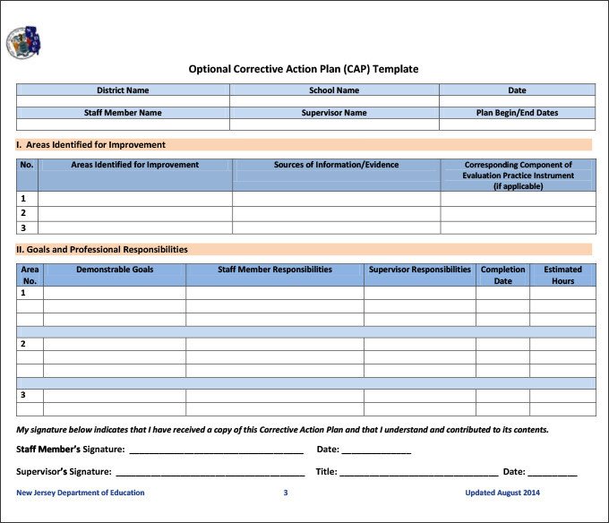 Corrective Action Plan Template 22 Free Word Excel
